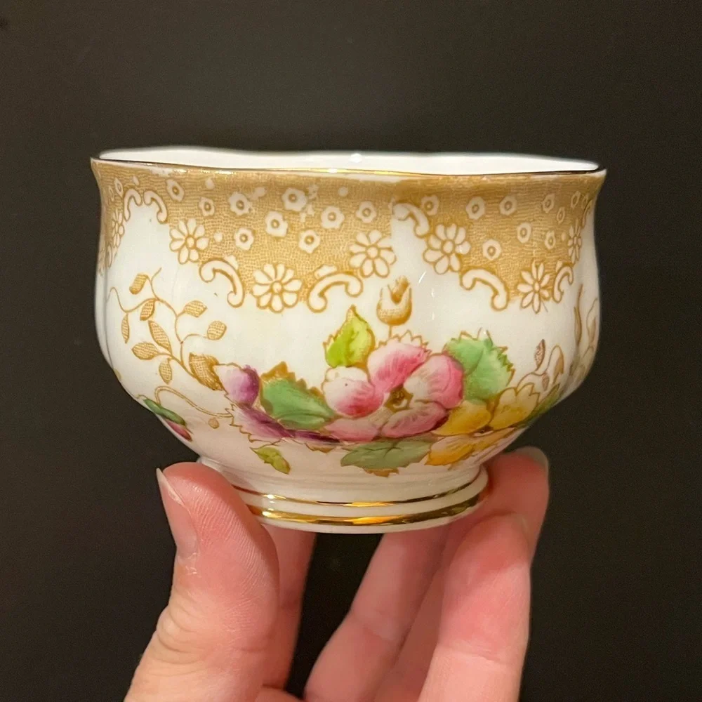 Royal Albert Bone China Open Sugar Bowl and Cream pitcher Lovelace pattern